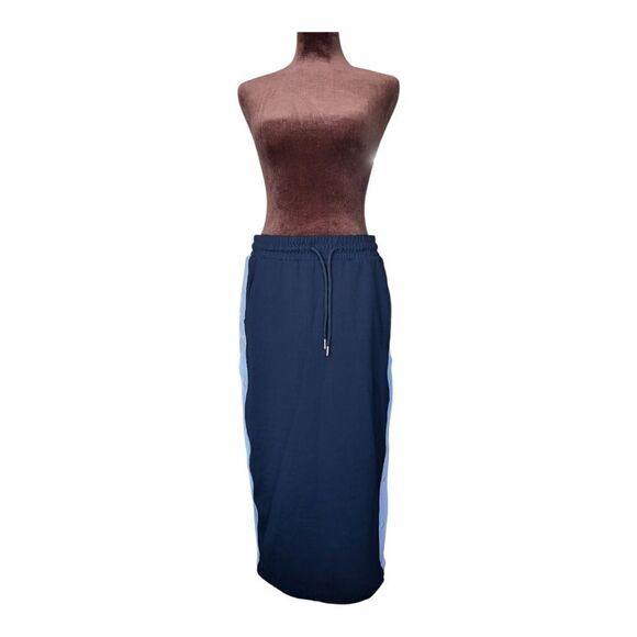 NWT Garage navy sporty midi skirt stripes at the side w pockets size s - Picture 7 of 8